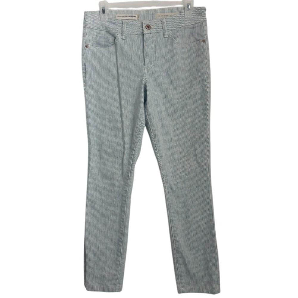 NWOT Womens Pilcro Coastal Blue and White Pinstriped Skinny Jean Size 28